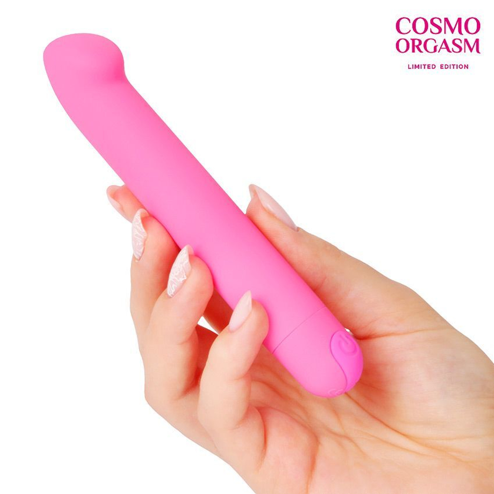 Розовый вибромассажер с утолщенным кончиком - 13 см. (Цвет: розовый)