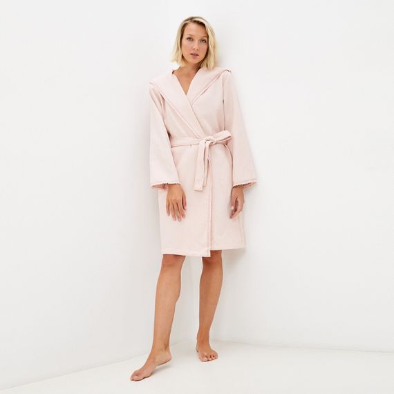 Селеста (розовый) S Халат вафельный с капюшоном