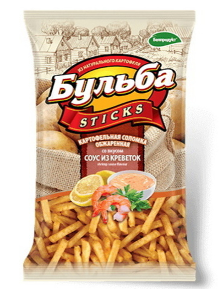 Соломка картофельная "Бульба стикс" 120г. Соус из креветок Белпродукт