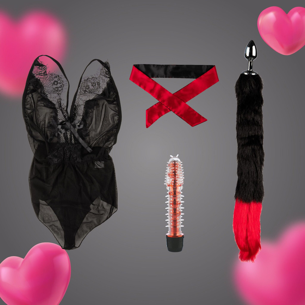 Эротический набор из 4 предметов (Цвет: разноцветный)