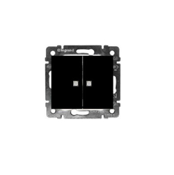 0328 Выкл 2 кл с подсв (Чёрный)