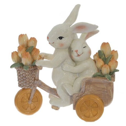 GAEM Фигурка декоративная "Зайцы", L12,5 W6 H13 см