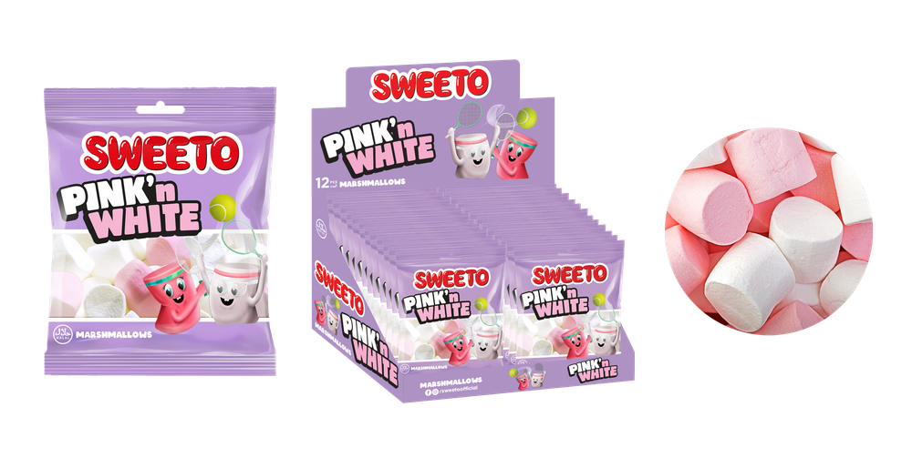 Маршмеллоу SWEETO Розовое и белое 60г*12шт