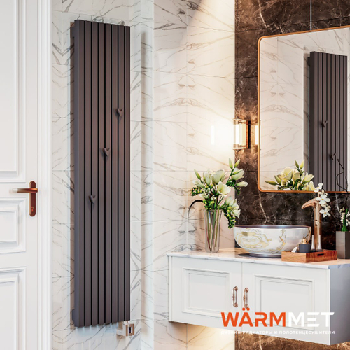 Радиатор WARMMET электрический настенный вертикальный Flat 60VE ГРАФИТ RAL7024