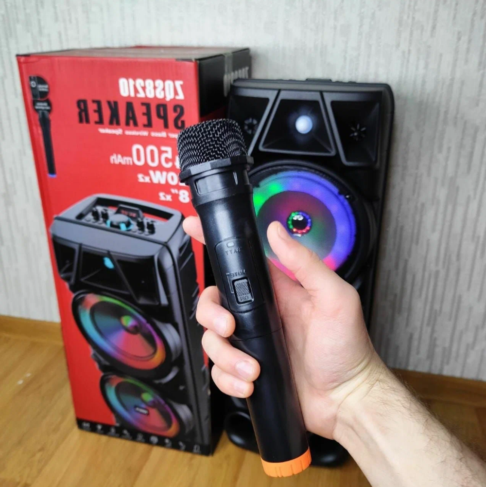 Напольная колонка BT Speaker ZQS-8210 (8"х2/40W) Караоке
