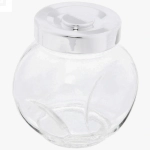Банка для продуктов стеклянная 180 мл с крышкой плоская
