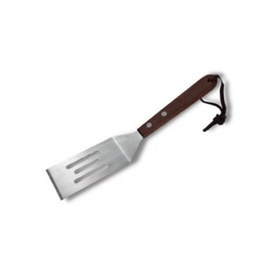 Лопатка 20,5 см. изогнутая раб.часть 8*4 см. нерж. перфорир. с дерев. ручкой MGsteel