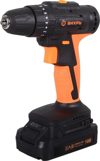 Аккумуляторный дрель-шуруповерт "ВИХРЬ" ДА-18Л-2КУ/Б