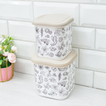 Емкость для сыпучих продуктов 1,1л с декором (бежевый) 455409