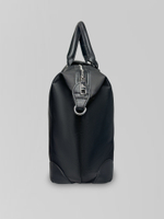 Сумка текстильная большая на молнии и кнопке с надписью спереди