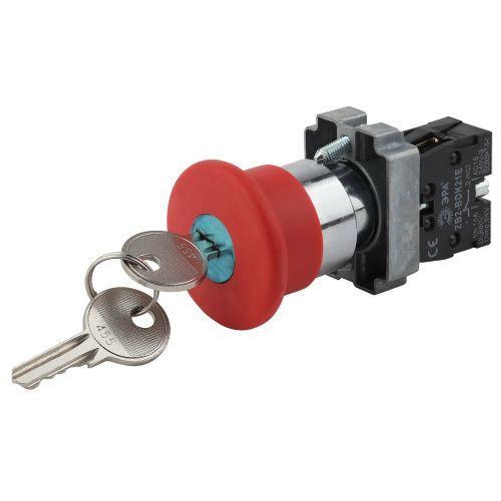 Кнопка "Грибок" LAY5-BS142 BBG50-LAY5-K04E d22мм 1р 240В с ключом красн. Эра Б0045637 Кнопка "Грибок" LAY5-BS142 BBG50-LAY5-K04E d22мм 1р 240В с ключом красн. Эра Б0045637
