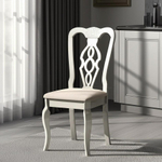 Стул - Афродита/ Aphrodite дерево гевея, 46х54х99см, Ivory white, ткань кремовая с рисунком (А04)
