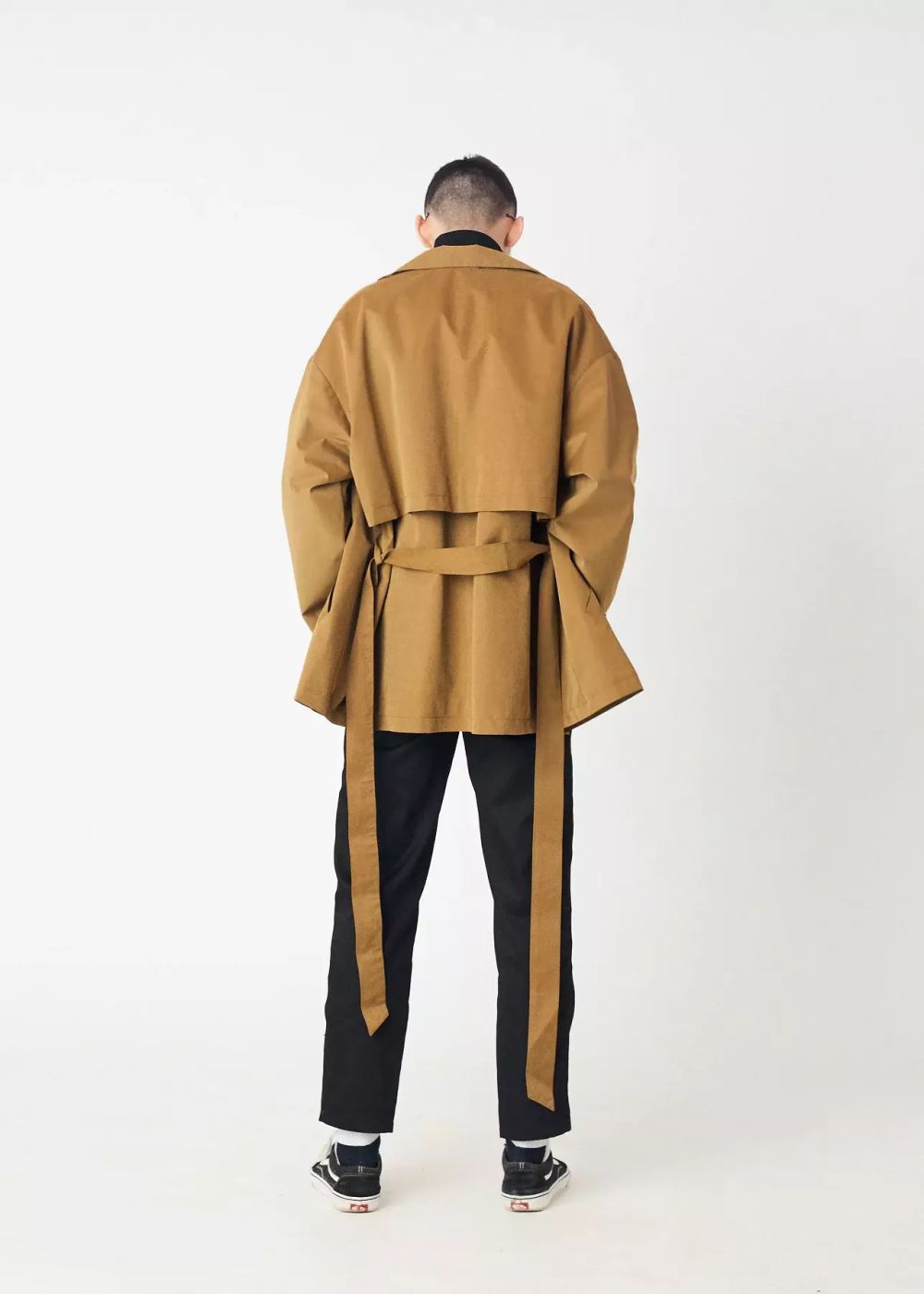 Плащ FOS Мужской Короткий Песочный