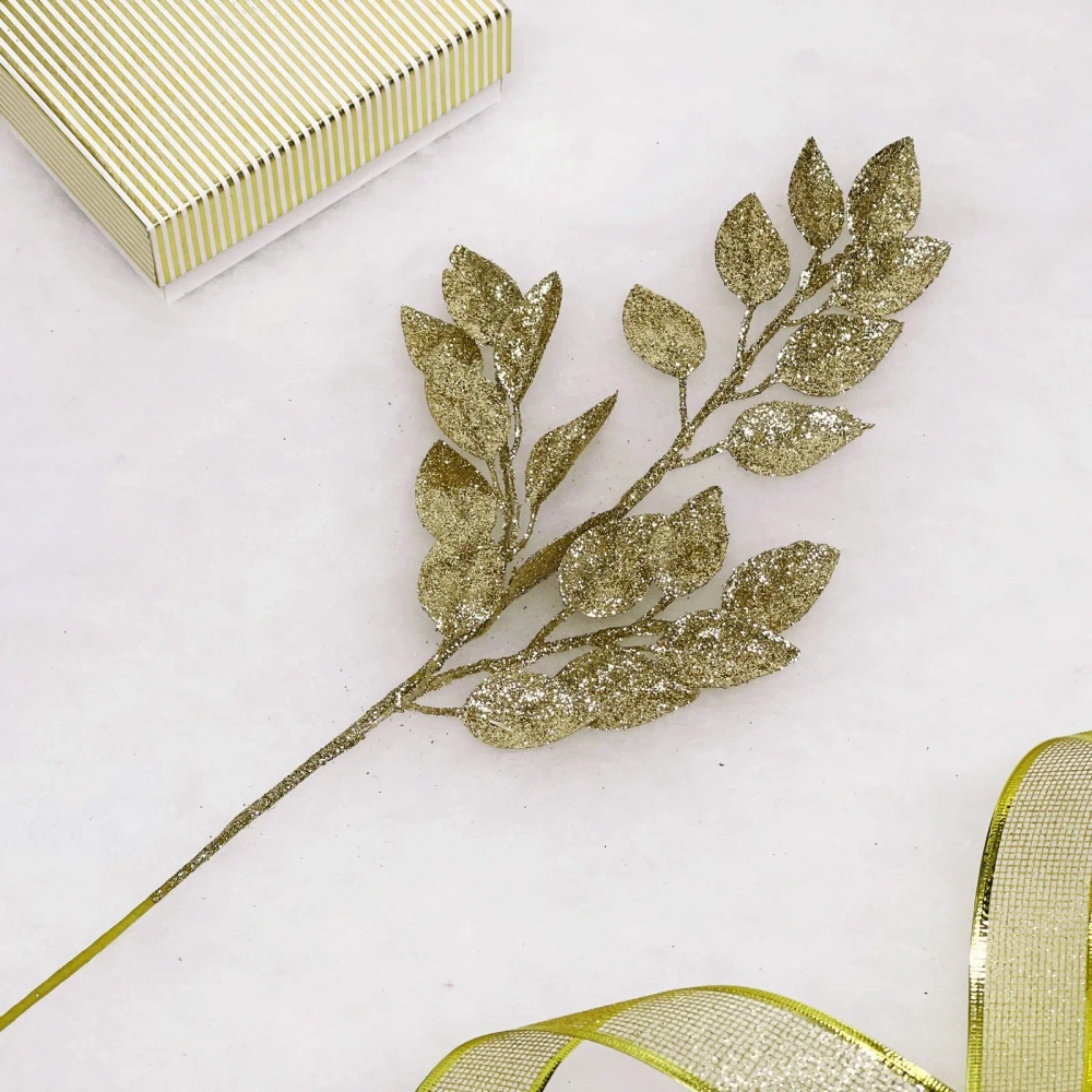 Ветка декоративная «Волшебные листья» 50 см, Шампань