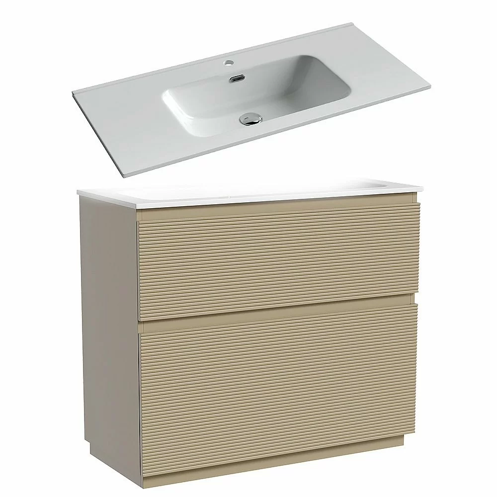 Тумба с раковиной Sancos FOLK Floor FL100FCP/CN7003 100 Капучино