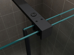 Душевая перегородка Abber Komfort 120 AG09120B профиль Черный стекло прозрачное