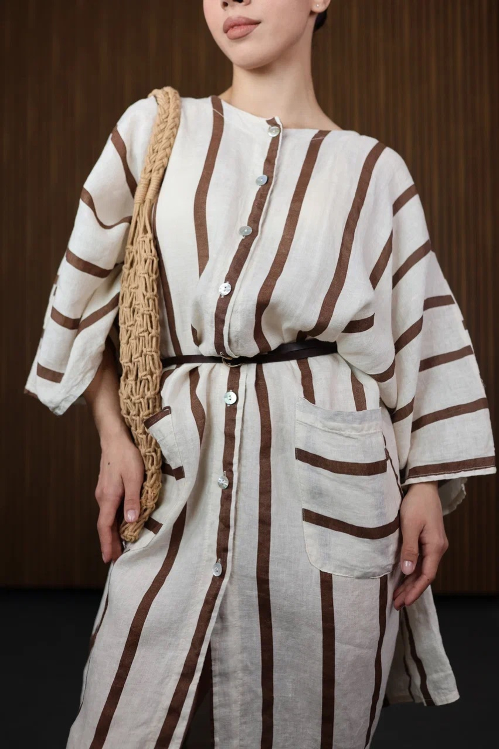 платье-накидка в полоску