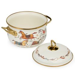 КАСТРЮЛЯ LEFARD ЭМАЛИРОВАННАЯ С КРЫШКОЙ, СЕРИЯ PASSAGE, 2,8Л, ДИА.18СМ ПОДХОДИТ ДЛЯ ИНДУК.ПЛИТ