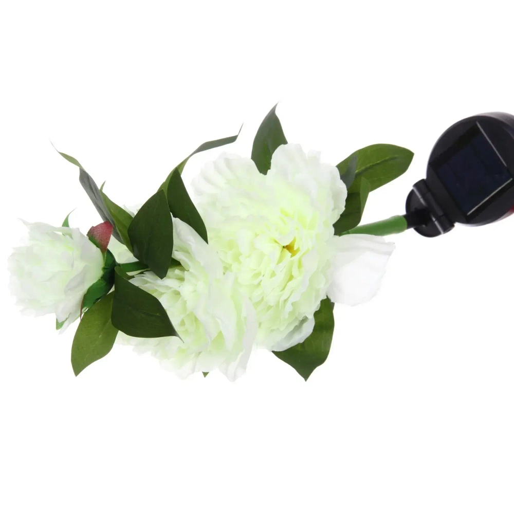 Светильник на солн.батарее (фигура на спице с подсветкой) «Великолепная роза» 73 см, Белый (свечение белое)