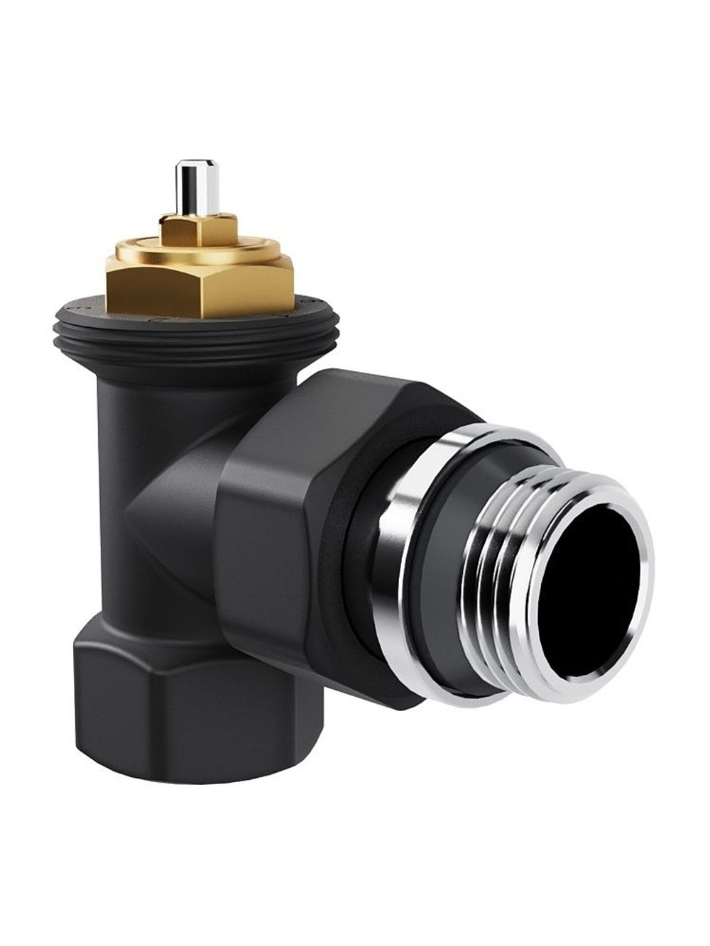 Набор термостатический для радиатора угловой Design 1/2" М30х1,5 Черный Royal Thermo