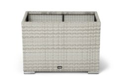 "Лунго" кашпо для цветов большое плетеное из искусственного ротанга, цвет бежевый