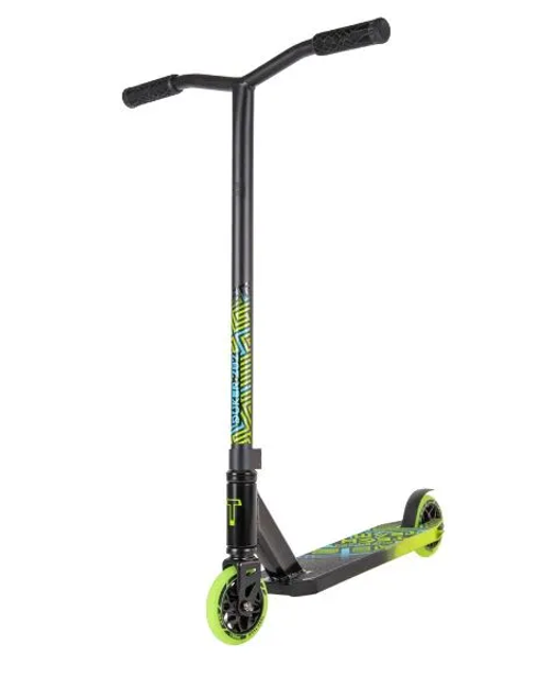 Самокат трюковой Duker 202  black/green 1/4,черный/зеленый