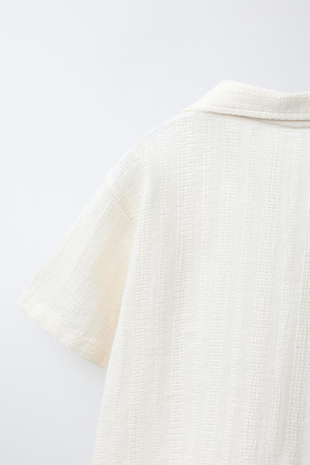 ZARA РУБАШКА РЕЛЬЕФНОЙ ФАКТУРЫ, ЭКРЮ