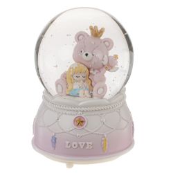 GAEM Фигурка декоративная "Медвежонок" в стекл шаре (муз, подсвет, 2xAAA н/п), D9 см, L9 W9 H12 см