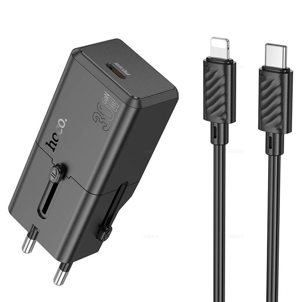 Зарядное устройство на Lightning Hoco AC25 Mini PD30W+QC3.0 (black)