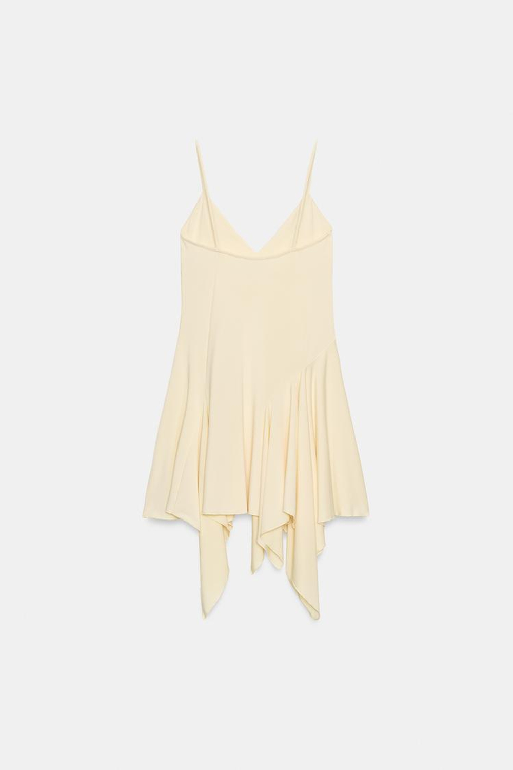 ZARA ПЛАТЬЕ АСИММЕТРИЧНОГО КРОЯ НА БРЕТЕЛЯХ, ЖЕЛТЫЙ