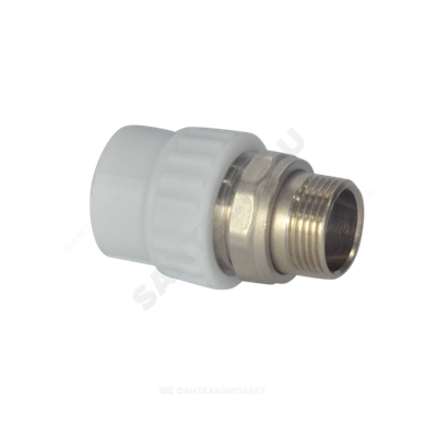 Муфта PP-R комбинированная разъемная белая Дн 20х1/2" НР для радиатора VALFEX 10159020