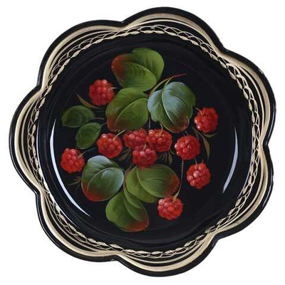 Жостовский поднос декоративный, размер 18 см (A1), металлический