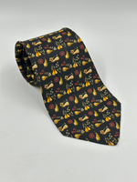 Галстук чёрный с грушами Salvatore Ferragamo