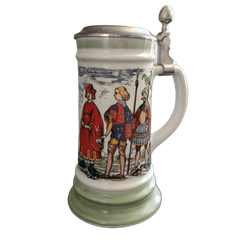 Кружка пивная (керамика с оловянной крышкой) Германия