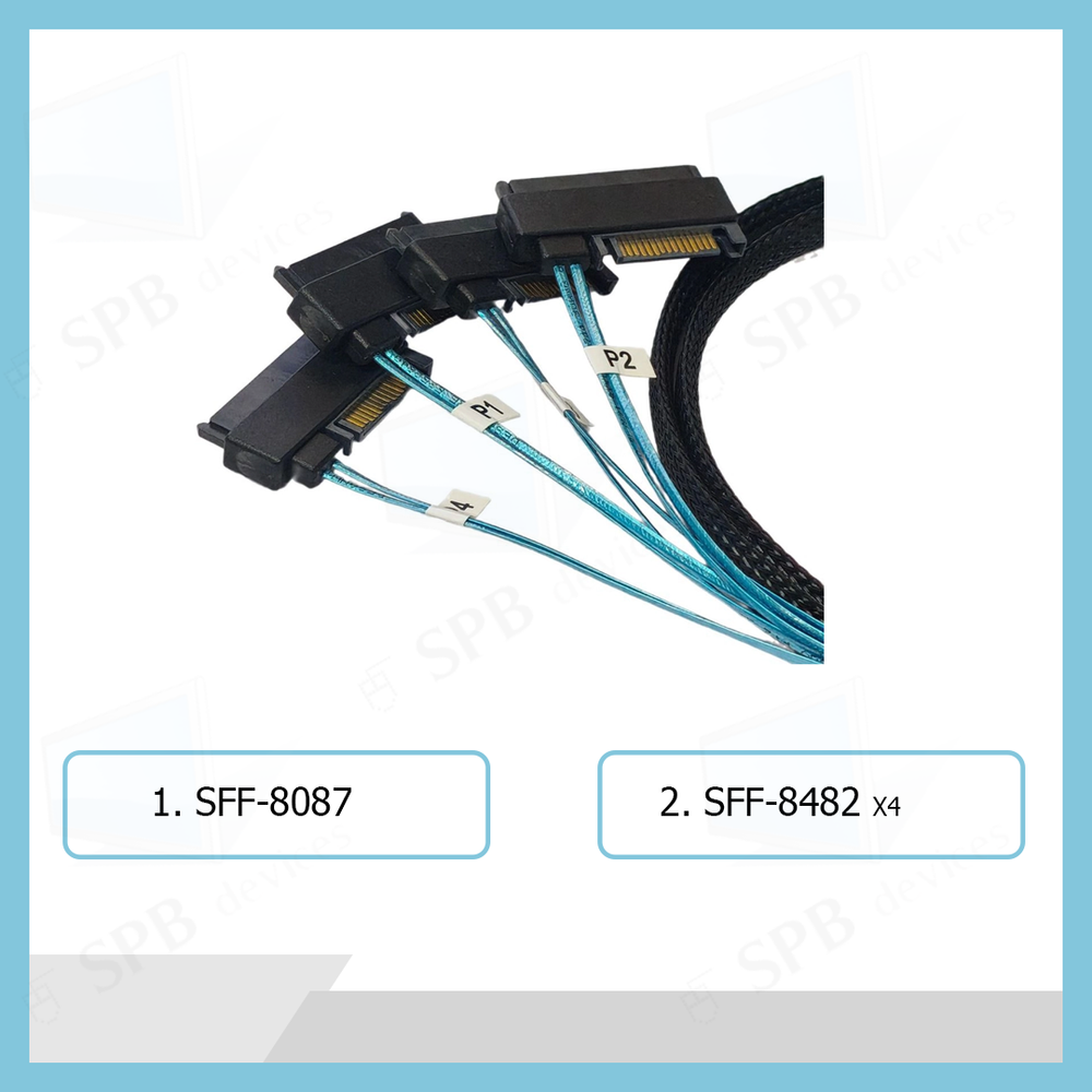 Кабель Mini SAS SFF-8087 - 4xSFF-8482 1.0м (без кабеля питания)