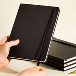 Ежедневник недатированный Deli, А5, 160 страниц, кожзам, на резинке, черный