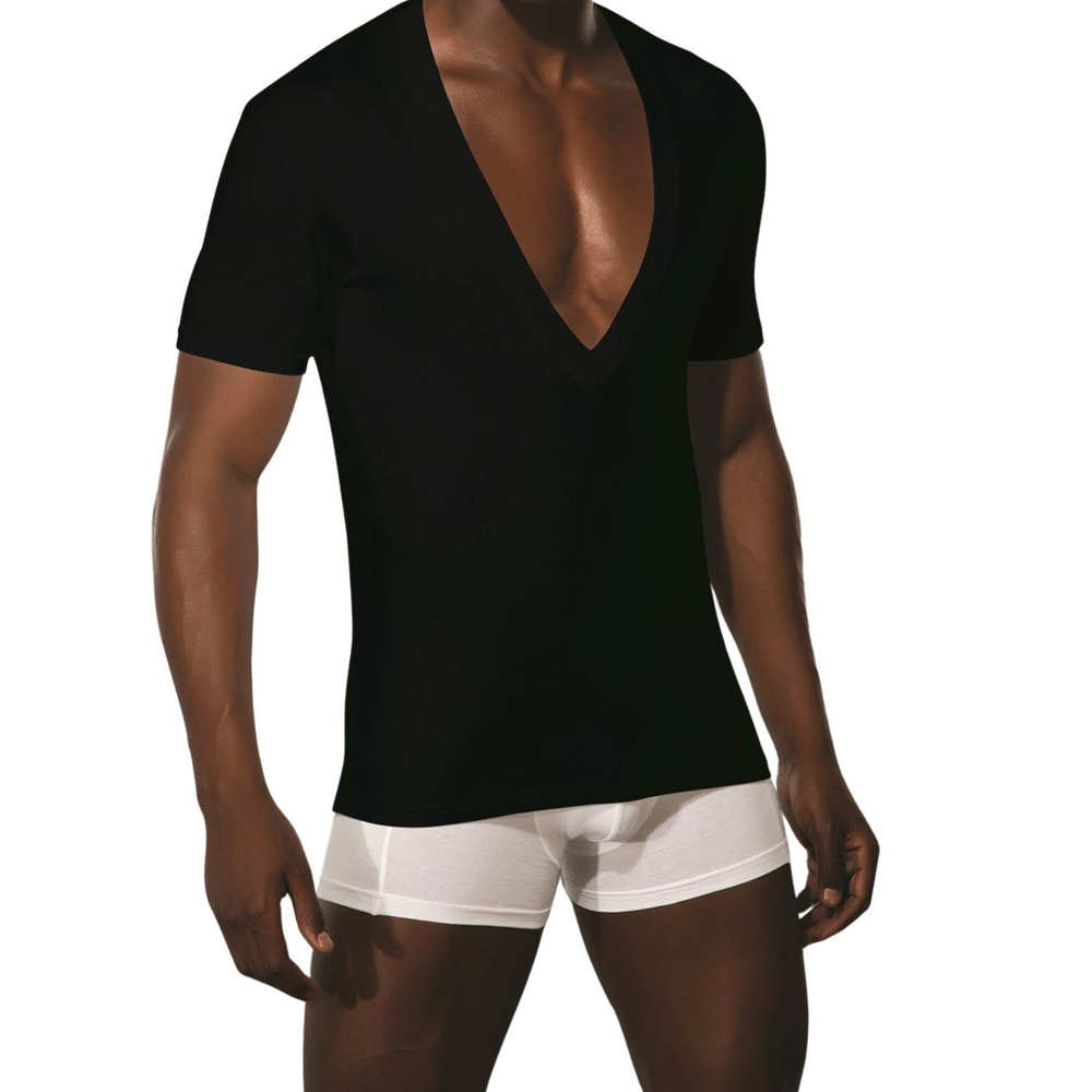 Мужская футболка со стильным глубоким вырезом Doreanse Party (Размер: XXL) (Цвет: черный)