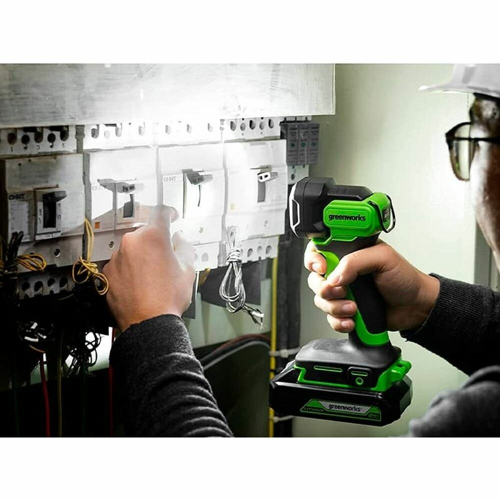 Фонарь аккум. GREENWORKS G24SL200 24В,200лм/100лм,с АКБ2А*ч до11/23 часов,без АКБ и ЗУ (3502407)