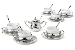 Чайный набор на 6 персон Stradivari с отделкой под серебро в подарочной коробке Гамма