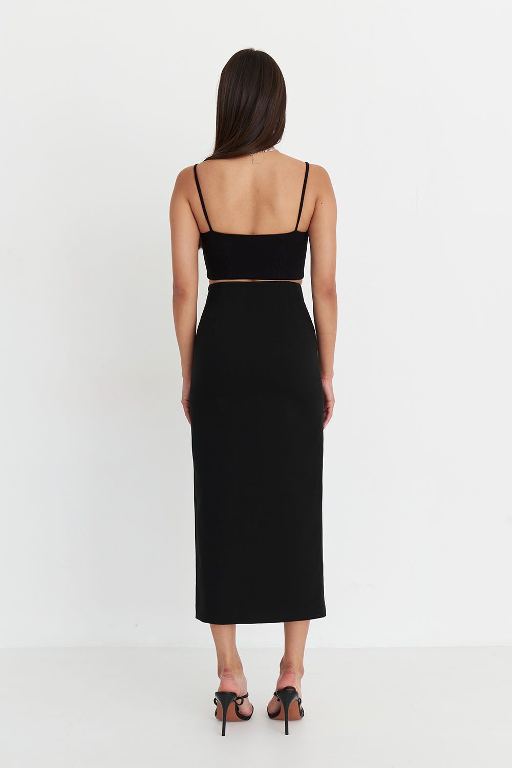 Короткий топ из джерси черного цвета