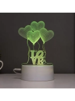 Светильник сенсорный «Четыре сердца» LED 7 цветов USB/от бат