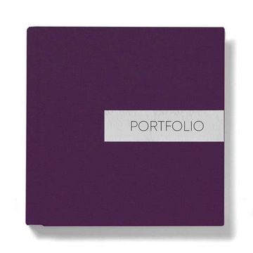 25x25 фотокнига с льняной обложкой "Violet" с металлической вставкой