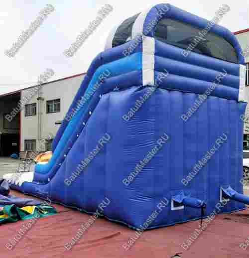 Надувная горка "Синяя тучка" размер 9*4*6 м