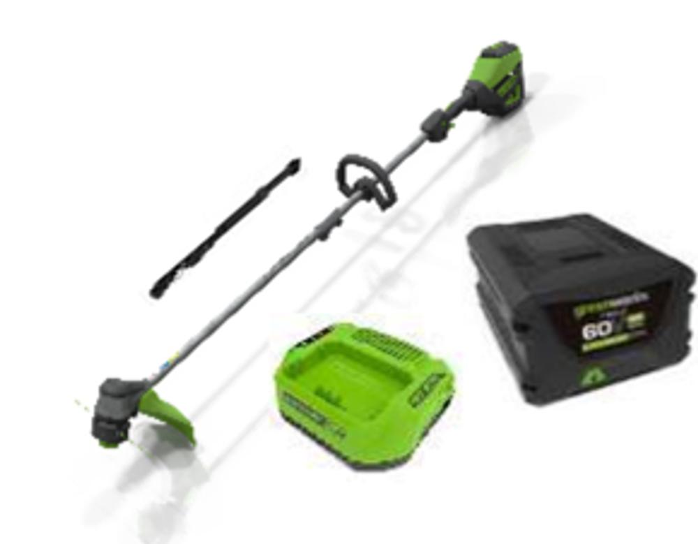 Триммер аккумуляторный Greenworks Арт. 2108307UB, 60V, 40 см, бесщеточный, c АКБ 1х4Ач и ЗУ