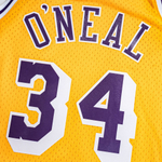 Баскетбольная мужская джерси Mitchell & Ness NBA Swingman Jerseys Los Angeles Lakers - Shaquille O’Neal #34 (SMJYGS18177-LALLTGD9)