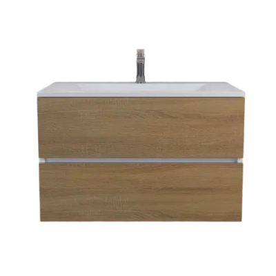 Тумба с раковиной Uperwood Barsa-Next 80 см, подвесная, белая/дуб сонома