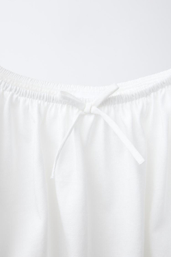 ZARA КОНТРАСТНЫЙ ЭЛАСТИЧНЫЙ ТОП, БЕЛЫЙ