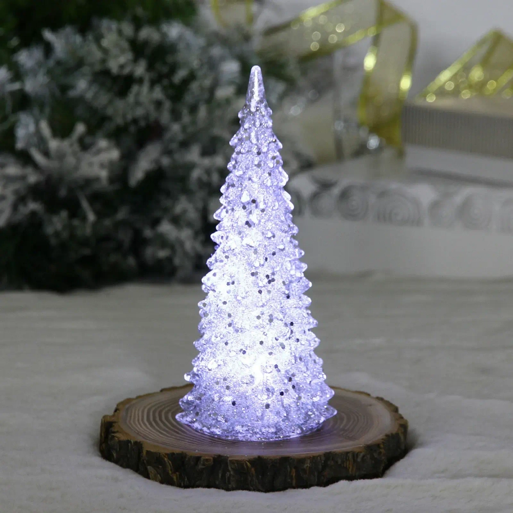 Сувенир с подсветкой «Волшебная красавица» 17 см, Серебро (работает от батареек LR44*3)