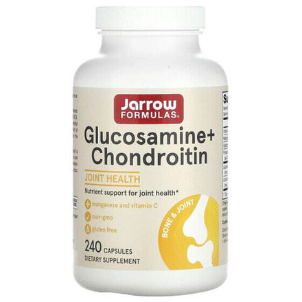 Для мышц и суставов Jarrow Formulas, глюкозамин с хондроитином, добавка для здоровья суставов, 240 капсул