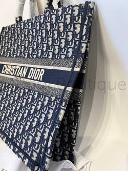 Женская сумка Dior Book Tote синего цвета большая